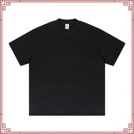 American oversized shirt Pure Cotton baju t shirt lelaki Heavyweight 400gsm Solid Color Dropped Shou