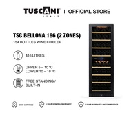 TUSCANI BELLONA 166 (2 ZONES) 416L / 154 BOTTLES WINE CHILLER / PENYEJUK WAIN / PETI SEJUK / 恒温冰箱酒柜