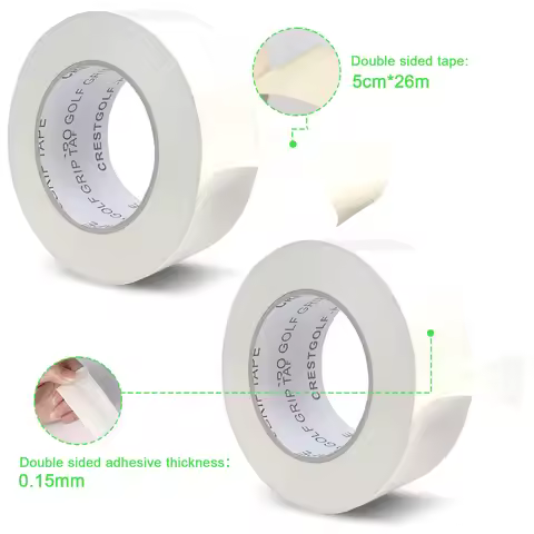Golf Grip Tape Roll 50mm x 16 Yards / 50mm x 28 Yards Premium Solvent Activated Double Sided Tape fo