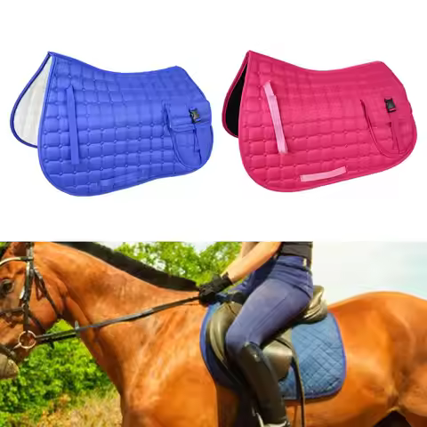 Horse Saddle Pad Equine Supplies Breathable Bareback Pad Protection with Pocket for Training Trail R