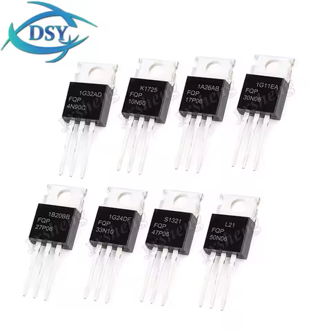 10PCS FQP10N60 FQP17P06 FQP27P06 FQP30N06 FQP33N10 FQP47P06 FQP4N90C FQP50N06 TO-220 MOSFET Field-Ef
