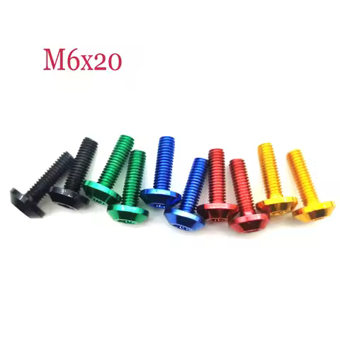 10pcs Bolts Screw Black Aluminum Adornment M6 X 20mm Motorcycle Red Anodised 25mm Bolts Red Screws M