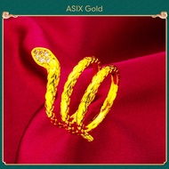 ASIX GOLD 916 gold 24K yellow gold plated snake ring with diamonds Original Design 18K Gold Plated F