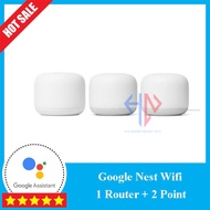 [Google Nest Wifi] New Generation 3 pack (1 Router + 2 Point) Integrated Google Assistant Virtual Assistant, Fully Sealed Product - US.