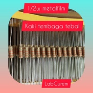 Resistor 1/2w 47 ohm 10pcs CARBON film taiwan thick copper legs does not stick to magnet