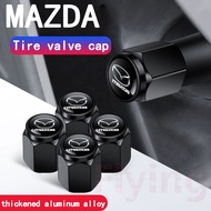 MAZDA 5Pcs Car Tire Valve Stems Cap Aluminum Tire Wheel Stem Air Valve Cap accessories Knurling Styl