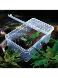 1個高透明度爬蟲飼養箱,適用於蜘蛛、蜥蜴、倉鼠、蛇、龜、甲蟲、幼蟲等爬蟲類、兩棲類和昆蟲寵物