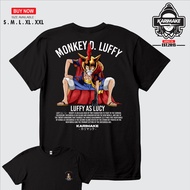 Kaos Baju Anime ONE PIECE MONKEY D. LUFFY LUCY DRESSROSA - Karimake