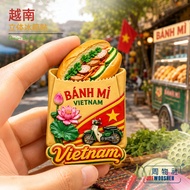 Vietnam Baguette Paper Bag Lotus Motorcycle Refrigerator Stickers Three-Dimensional Magnetic Sticker