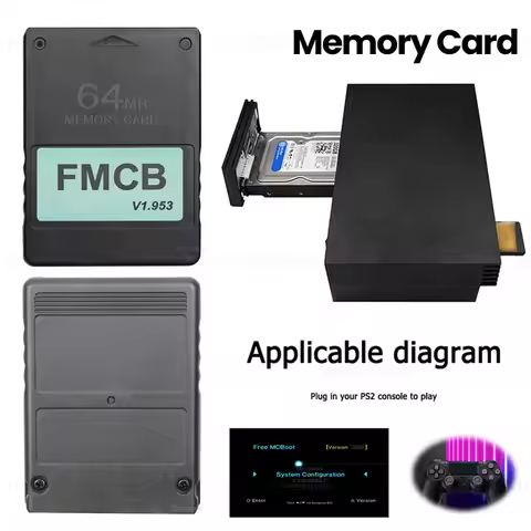 FMCB Free McBoot Card For Sony PS2 For Playstation 2 Slim 64MB Memory Card V1.953 OPL MC Boot for PS