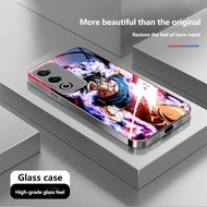 Gogeta goku and vegeta dragon ball z 01 design Luxury Plated Frame Tempered Glass Phone Case For Sam