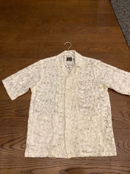 needles &amp;LANTIKI 聯名MR580 日本製白色鏤空蕾絲古巴中性襯衫