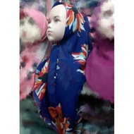 Tudung Bawal Instant Budak Ribbon Corak