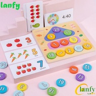 LANFY 2 in 1 Matching Board Literacy Flashcards Interactive Alphabet and Number Card Cognition Games Clock Counting Numbers Puzzle Game Board