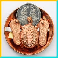 Divine India - Vastu Tortoise with Gansesha/Lakshmi Coin & Padam Plate