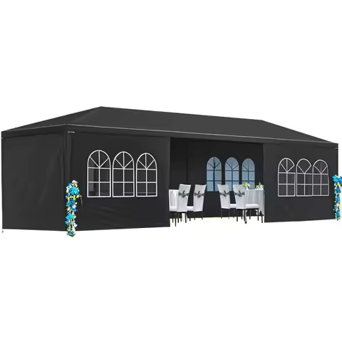 10x30' Wedding Party Canopy Tent Outdoor Gazebo with 8 Removable Sidewalls