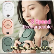 (SG) 2000 mAh Mini Usb Portable Cooling Fan Hanging Rechargeable Waist Clip Fan