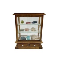 微型展示櫃方背抽屜木製玻璃櫃