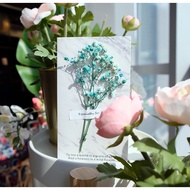 1pcs Marble Dry Flower Greeting Messaging Card Wedding Birthday Fathers Day Mothers Day Wishing Real