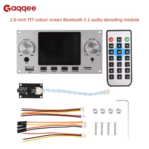 2.8-inch TFT colour screen Bluetooth 5.3 audio decoding module I2S digital audio output player TF ca