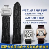 Suitable for Cartier Watch Strap Santos Santos100 Men Women Genuine Leather Bracelet Accessories 20 