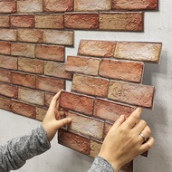 【Dizoey】 3D Stereo Wall Stickers Self-adhesive Wallpaper Brick Pattern Creative 3D Peel And Stick Heatproof Vinyl Waterproof Wallpaper