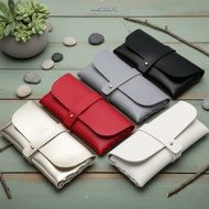 NARCISSUS13A0E Glasses , Handmade Buckle Clamshell Glasses Box,  Lightweight PU Leather Soft Cover B