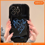 Blue Heart Cream Pattern Phone Case Suitable for iphone15/14promax/13/12/11/XR/XS/X/XSMAX/7/8PLUS-DINUO J