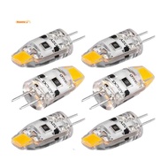 6 Piece G4 LED Bulb 12V DC Dimmable COB LED G4 Bulb 1.5W 360 Beam (Warm White)