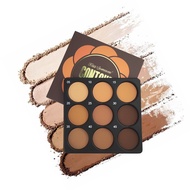 Kiss9,,,  KISS SOMEONE Palet Kontur Bedak 9-Warna, Kit Kontur Matte untuk Kulit Sederhana ke Gelap, 