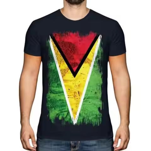 Guyana Grunge Flagge Herren T-Shirt Guyane Fußball Guyana Geschenk