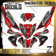 honda click v1 125i /150i full decals water-proof sticker