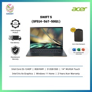 Acer Laptop Swift 5 SF514-56T-50Q1 14" WUXGA Mist Green ( i5-1240P, 8GB, 512GB SSD, Intel, W11, HS 2021 )