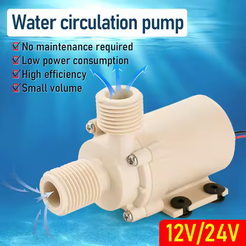 DC 12V/24V Solar Brushless Water Pump 5M Hot/Cooling Water Pump Brushless Motor Circulation Pump Hig