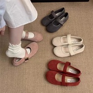 Women's Red Suede Casual Flats - Perfect With Skirts