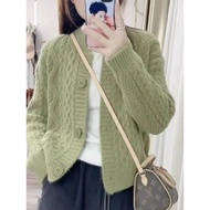 毛衣sweater麻花毛衣外套女秋冬季2024年新款爆款女装减龄短款洋上衣针织开衫新品25.12.24