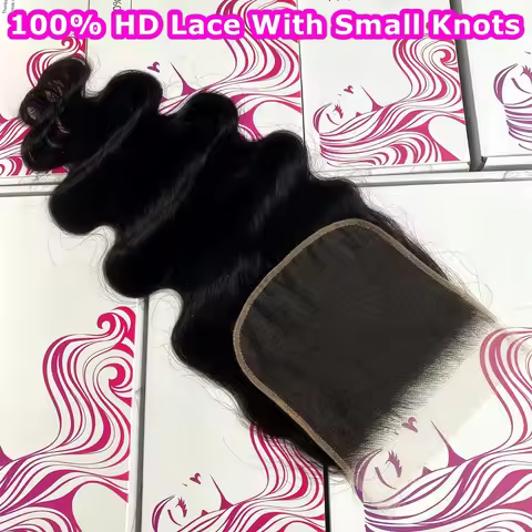 Invisible HD 5x5 6x6 7x7 Lace Closure Body Wave Melt Skins Pre Plucked 9x6 Full Closure Only Natural