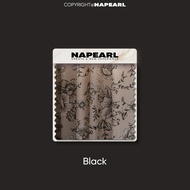 NAPEARL French Cotton and Linen Curtains with Black Tassel Edge Decoration and Floral Print Curtains