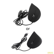 Lidu12 Wired Left Hand Vertical Mouse Ergonomic Gaming Mouse 1600 DPI Optical Mice