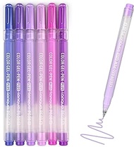 Temiary 6 Colors Acrylic Gel Pens, Colored Pen Marker for Black Paper, 0.1 mm Coloring Paint Art Mak