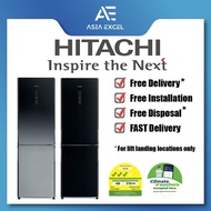 HITACHI R-BG415P6MSX-5 330L BLACK / GRAY BOTTOM FREEZER REFRIGERATOR