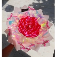 Beautiful satin ribbon bouquet/ single satin ribbon bouquet aesthetic satin ribbon bouquet/ beautifu