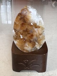 天然水晶 招財黃水晶龍蛋 （8.3 x 5.9 x 5.8cm)