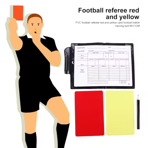 Red Card Soccer Referee Card Recording Paper Score Sheets Soccer Referee Book with Pencil Yellow Car