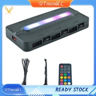 [UTnus9ddL] ARGB Controller 5V/3Pin ARGB 4Pin Fan PWM HUB PWM ARGB Fan Hub ARGB Hub Splitter for Com