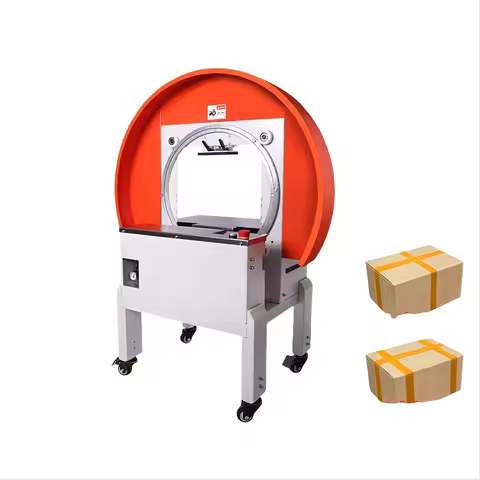 High-Speed Carton/Food Foam Box/Courier Box Rotating Tape Strapping Machine Automatic Tape Wrapping 