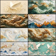 Fish tank decorative background sticker 3D customization Aquarium waterproof HD wallpaper Relief ima