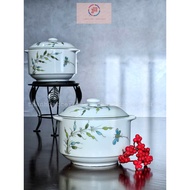 [ MS09 ] CERAMIC JAR WITH LID HIGH QUALITY BAT TRANG BIRD'S NEST 650ML