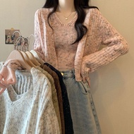 7.26.20Korean style soft and lazy style knitted cardigan for women, loose slim and fashionable age-r