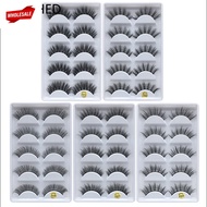 (BC)SKONHED 5 Pairs Handmade 3D Volume Mink Hair False Eyelashes / Natural Thick Long Eye Lashes / B